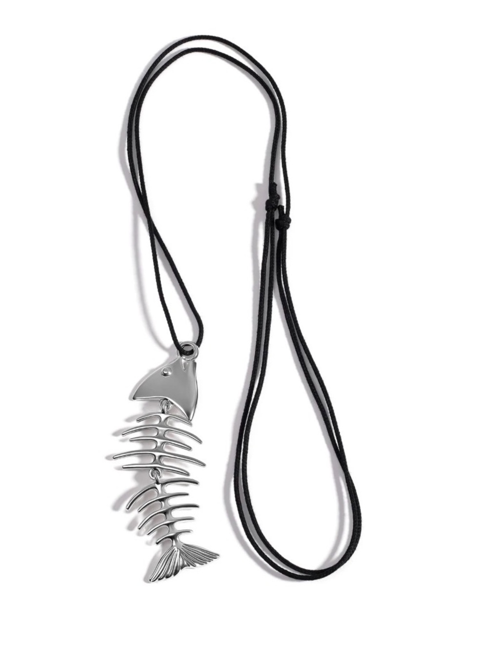 Mayamar Lucky Fishbone Adjustable Necklace in Silver